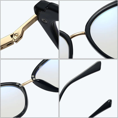 SHAUNA Retro Anti Blue Light Cat Eye Women Optical Eyeglasses Frame Fashion Spring Hinge TR90 Men Glasses Frame Computer Glasses