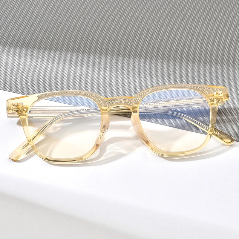 HEPIDEM Acetate Glasses Men Oversize Transparent Square Eyeglasses Frame Women Optical Spectacles  Eyewear LUTTO