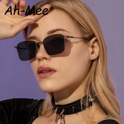 Mode Metall Quadrat Sonnenbrille Frauen Luxus Marke Schwarz Trendy Rechteck Sonnenbrille Für Weibliche Kleine Rahmen Brillen UV400