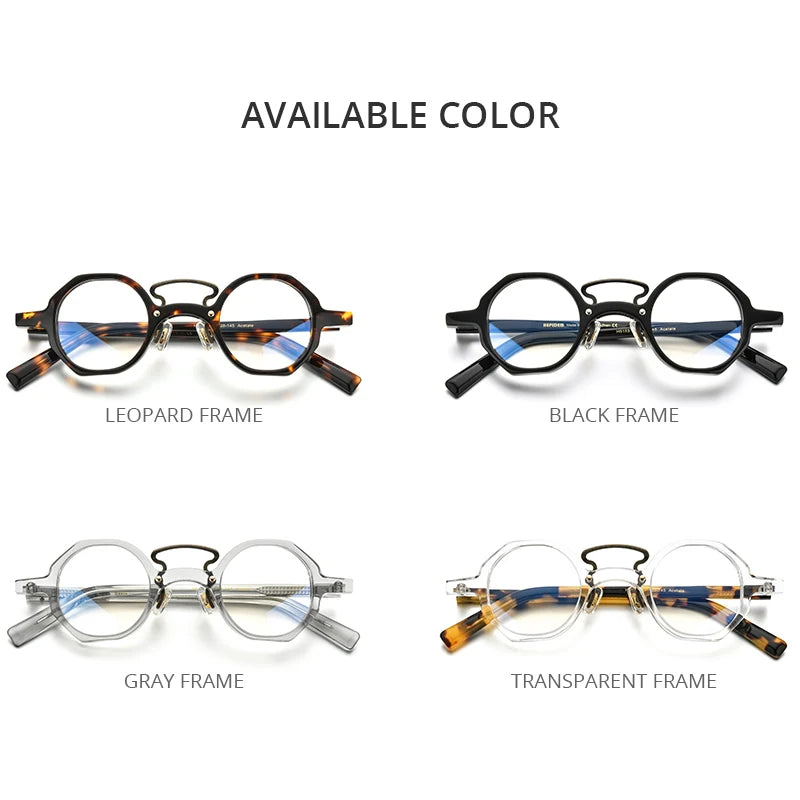 HEPIDEM Acetate Glasses Men 2021 New Retro Vintage Round Eyeglasses Frame Spectacles Eyewear 9153