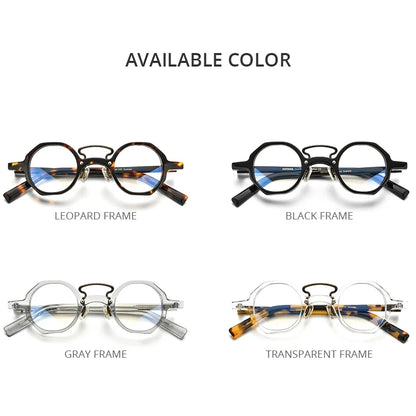 HEPIDEM Acetate Glasses Men 2021 New Retro Vintage Round Eyeglasses Frame Spectacles Eyewear 9153