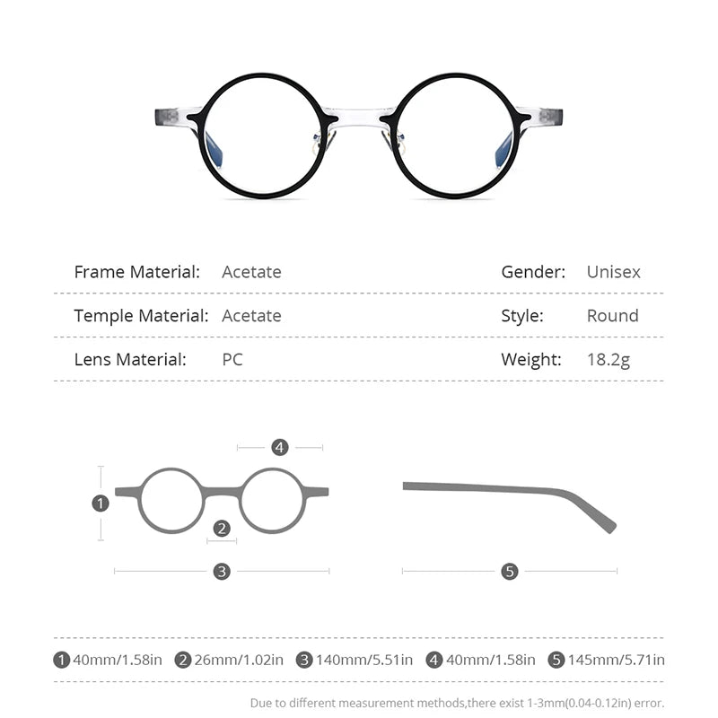 HEPIDEM Acetate Eyeglasses Frame Men 2021 Retro Vintage Small Round Glasses Spectacles Eyewear 9157