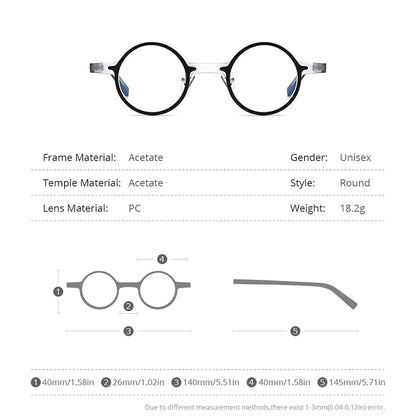 HEPIDEM Acetate Eyeglasses Frame Men 2021 Retro Vintage Small Round Glasses Spectacles Eyewear 9157