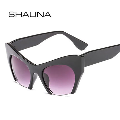 SHAUNA Classic Women Cat Eye Sunglasses Retro Half Frame Doulbe Colors Frame Gradient Shades UV400