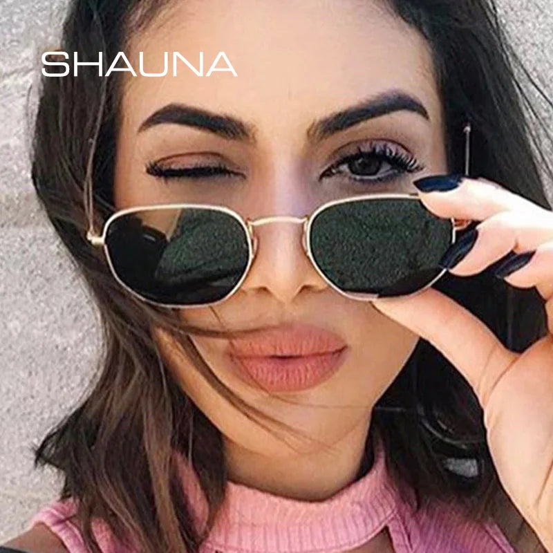 SHAUNA Retro Women Square Sunglasses Classic Men Glasses Frame