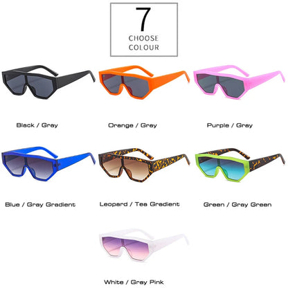 SHAUNA Fashion Colorful One Piece Cat Eye Women Sunglasses Retro Gradient Shades UV400 Eyewear Men Jelly Color Sun Glasses