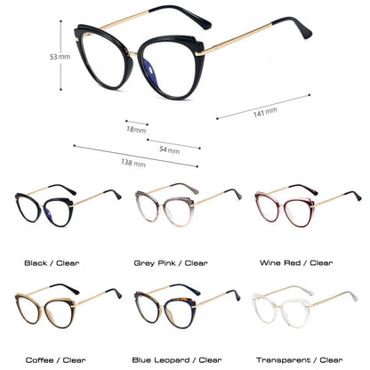 SHAUNA Retro Anti Blue Light Cat Eye Women Optical Eyeglasses Frame Fashion Spring Hinge TR90 Men Glasses Frame Computer Glasses