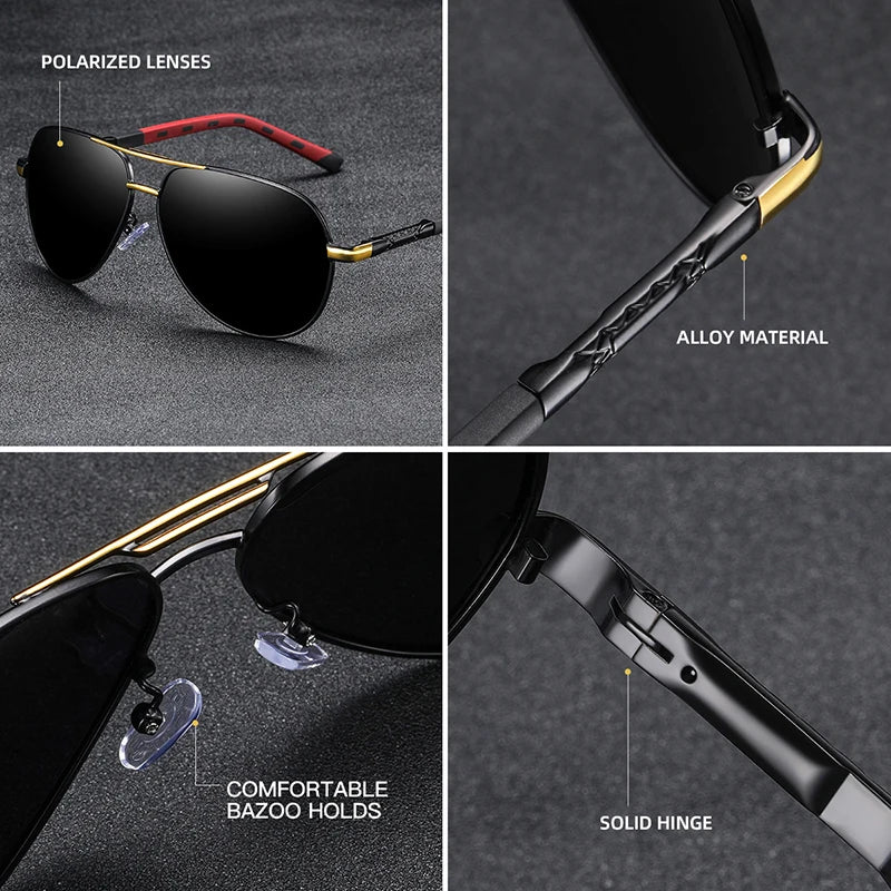 Brand design Aluminum Polarized Sunglasses 150mm Big size Men cool Sun glasses Coating Lens Large Driving Shades For Men/Women