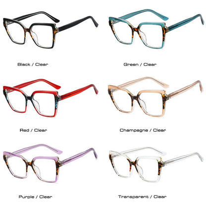 SHAUNA Fashion Cat Eye TR90 Women Glasses Frame Clear Anti Blue Light Lens Men Optical Leopard Frame Computer Glasses