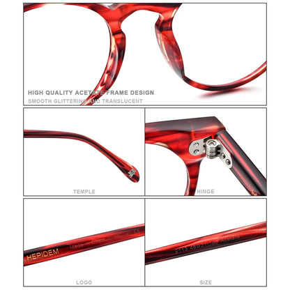 HEPIDEM Acetate Eyeglasses Frame Women 2020 New Vintage Round Glasses Men Spectacles Eyewear 9113