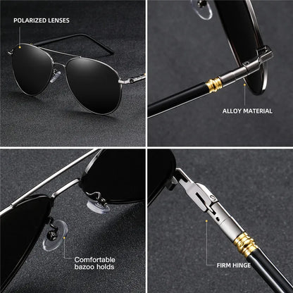 Metal frame Polarized Sunglasses men Classic Brand fashion Sun glasses uv400 Lens Driving Shades For Men/Women gafas de sol