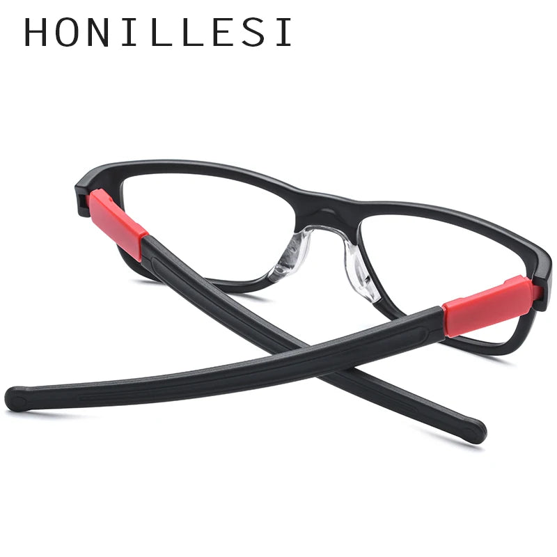 HONILLESI TR90 Sports Eyeglasses Frames Men Square Spectacles High Quality Glasses Frame Outdoor Eyewear 7208