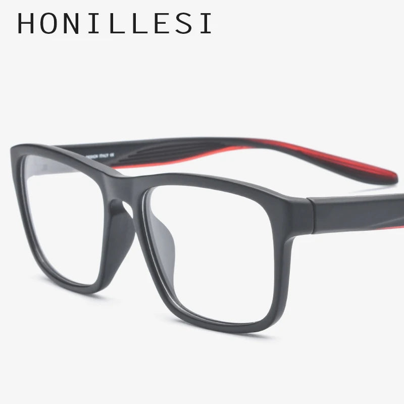 HONILLESI TR90 Eyeglasses Frame Men Sports Eye Glasses Women Outdoor Oversize Square Spectacles Eyewear 7104