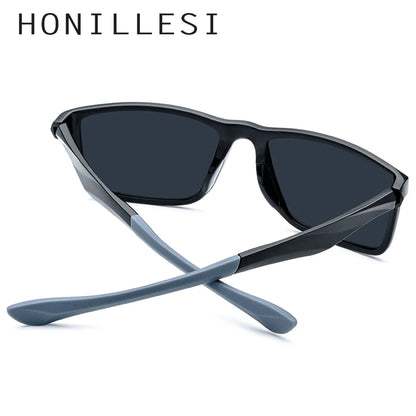 Lunettes de soleil polarisées TR90 pour hommes, lunettes de sport, de conduite, d'extérieur, carrées, pour femmes, verres miroir, UV400, lunettes de soleil pour hommes, Oculos 7203