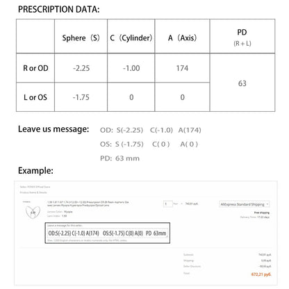 Angepasst 1,56 1,61 1,67 Anti Blau Licht Optische CR-39 Harz Asphärische Gläser Linsen Myopie Hyperopie Presbyopie Linse