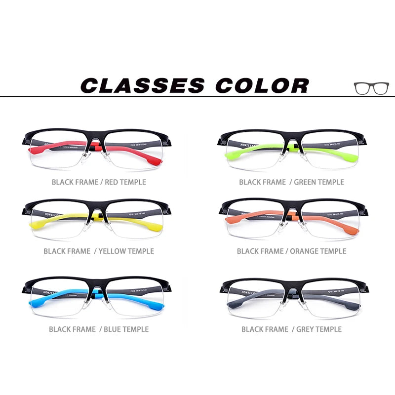 HONILLESI TR90 Eyeglasses Frames Men Basketball Outdoor Ultralight 2019 Sports Half Glasses Frame Eyewear 7210