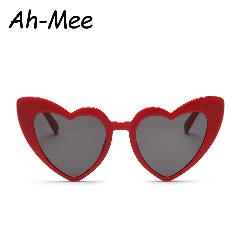 Herzförmige Sonnenbrille Frauen Cat Eye Weibliche Sonnenbrille Luxusmarke Retro Liebe Schwarz Rot Brillen Männer Übergroßen Schatten