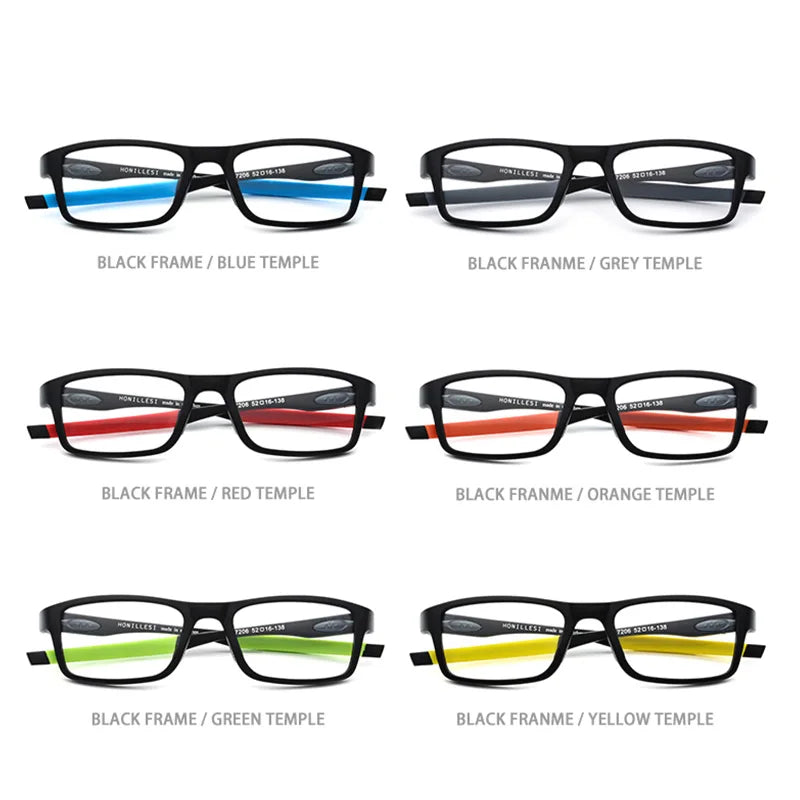 HONILLESI TR90 Sports Glasses Frame Men Small Square Eye Glasses Spectacles High Quality Outdoor Eyewear 7206