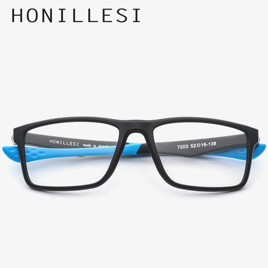 HONILLESI TR90 Sports Eyeglasses Frame Men Basketball Big Square Eye Glasses Spectacles Outdoors Eyewear 7203