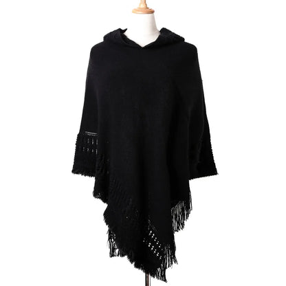 Nouveau manteau cape à franges pour femmes, poncho à franges, manteau à rayures obliques, châle bohème, écharpe