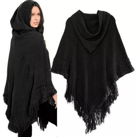 Nouveau manteau cape à franges pour femmes, poncho à franges, manteau à rayures obliques, châle bohème, écharpe