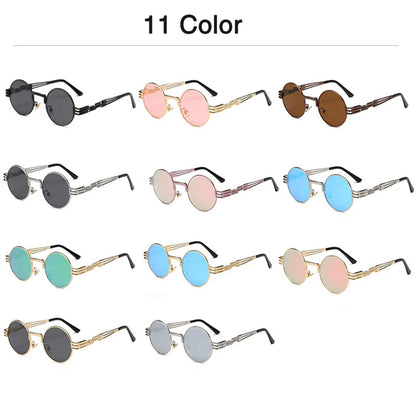 Polarized Round Metal men women Sunglasses Steampunk female Fashion sun Glasses Brand Designer Retro Vintage UV400 male oculos