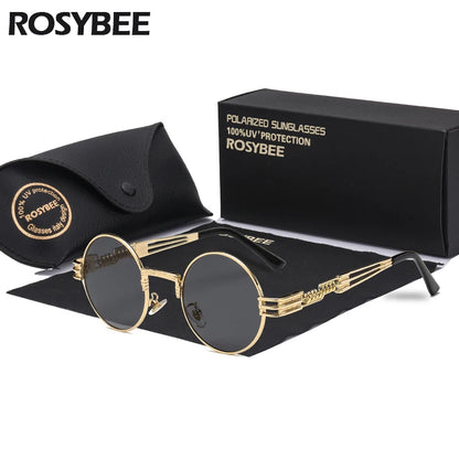 Polarized Round Metal men women Sunglasses Steampunk female Fashion sun Glasses Brand Designer Retro Vintage UV400 male oculos