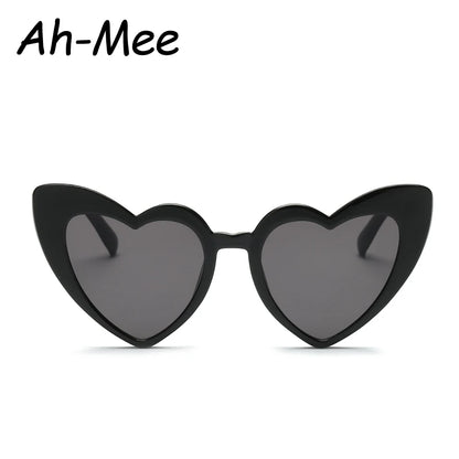 Herzförmige Sonnenbrille Frauen Cat Eye Weibliche Sonnenbrille Luxusmarke Retro Liebe Schwarz Rot Brillen Männer Übergroßen Schatten