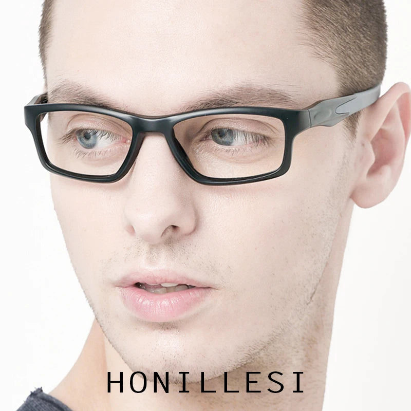 HONILLESI TR90 Sports Eyeglasses Frame Men High Quality Square Eye Glasses Man Spectacles Outdoor Eyewear 7204