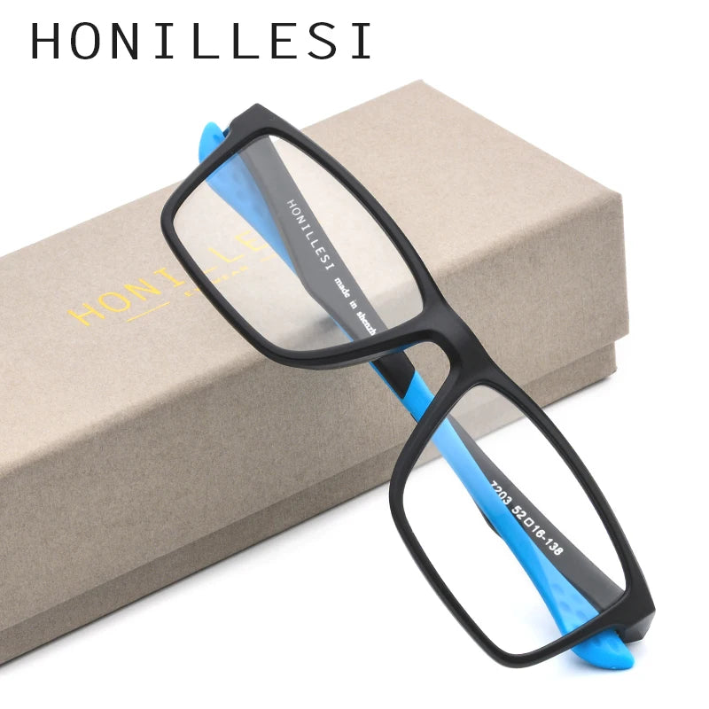 HONILLESI TR90 Sports Eyeglasses Frame Men Basketball Big Square Eye Glasses Spectacles Outdoors Eyewear 7203