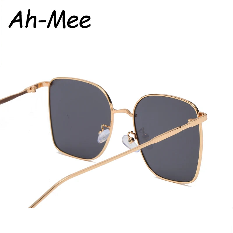 Mode Sonnenbrillen Frauen Vintage Retro Quadratische Dünne Schatten Sonnenbrille Metall Luxus Designer Große Schwarze Schattierungen UV400