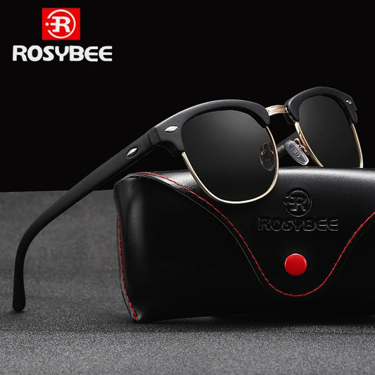 ROSYBEE UV400 Polarized Sunglasses Men Women Classic Cool Retro Sun Glasses Coating  Man Driving Shades Fashion Male Oculos