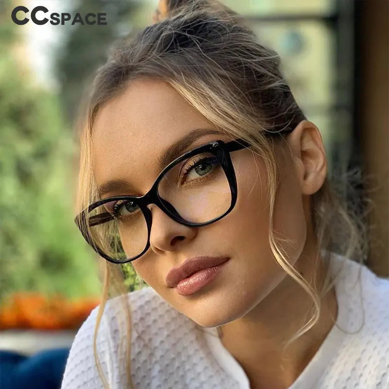 51015 Plastic Titanium Glasses Frames Anti-blue Light Ultralight Cat Eye Men Women Optical Fashion Computer Glasses