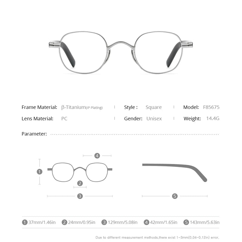 FONEX Pure Titanium Eyeglasses Men Retro Square Glasses Frame Women 2021 New Vintage Eyewear F85675