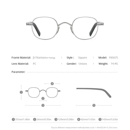 FONEX Pure Titanium Eyeglasses Men Retro Square Glasses Frame Women 2021 New Vintage Eyewear F85675