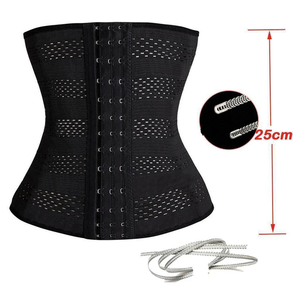 FCCEXIO Fashion Women Waist Trainer Latex Cincher Girdles Shapewear Slimming Belt Body Shaper Fitness Corset Sheath