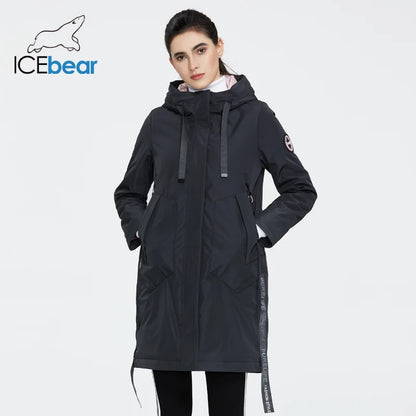 ICEbear 2023 new fall women's coat with a hood casual wear quality fashion autumn parka  brand clothing GWC20035D