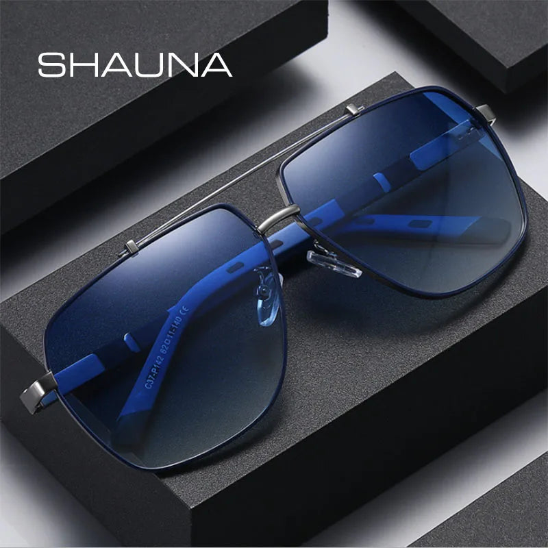 SHAUNA Classic Double Bridges Men Polarized Sunglasses