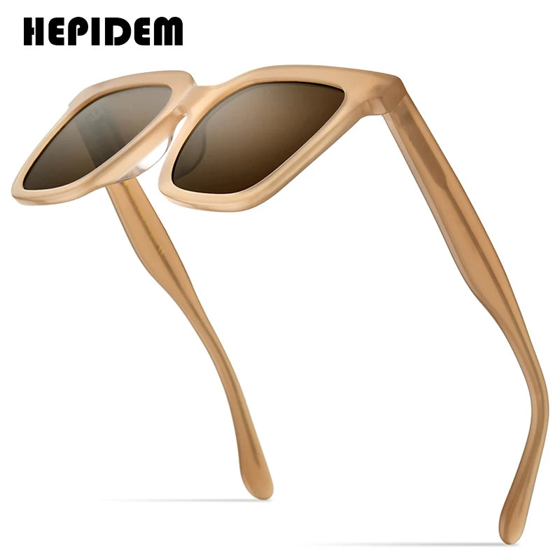 HEPIDEM Acetat Sonnenbrille Frauen Sanfte 2021 Neue Mode Übergroße Koreanische Quadratische Sonnenbrille für Männer Verspiegelte Nylonlinsen gm 9159