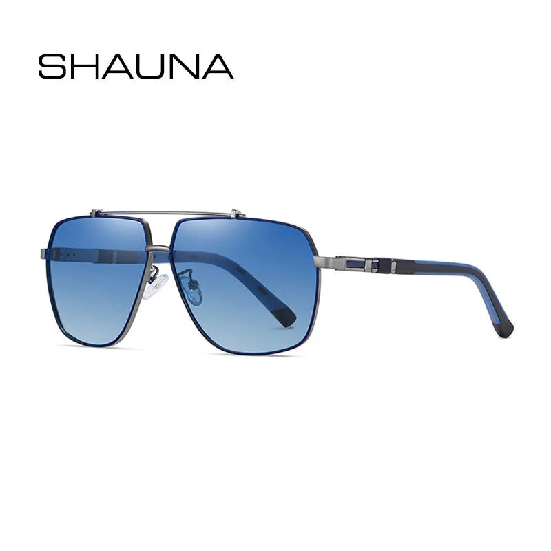 SHAUNA Classic Double Bridges Men Polarized Sunglasses