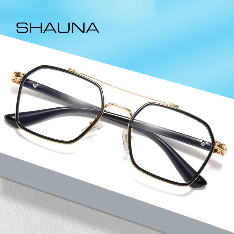 SHAUNA Retro Anti-Blue Light Square Glasses Frame Brand Designer Ins Popular Optical Eyeglasses Frames