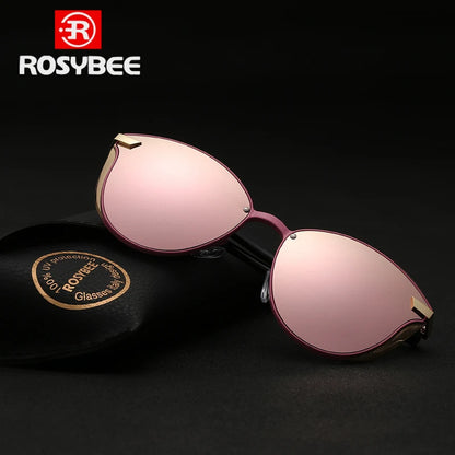 ROSYBEE Lunettes de soleil œil de chat pour femmes, lunettes de soleil polarisées de styliste, lunettes de soleil à la mode pour femmes, nuances vintage pour filles