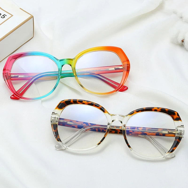 SHAUNA Retro Spring Hinge Women TR90 Colorful Glasses Frame Clear Anti Blue Light Eyewear Men Round Optical Eyeglasses Frame