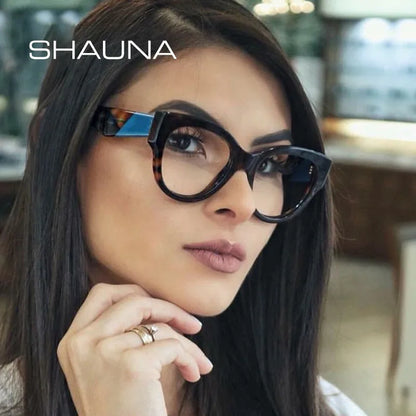 SHAUNA Anti-Blue Light Fashion Mixed Colors Women Eyeglasses Frame Reading Glasses UV400