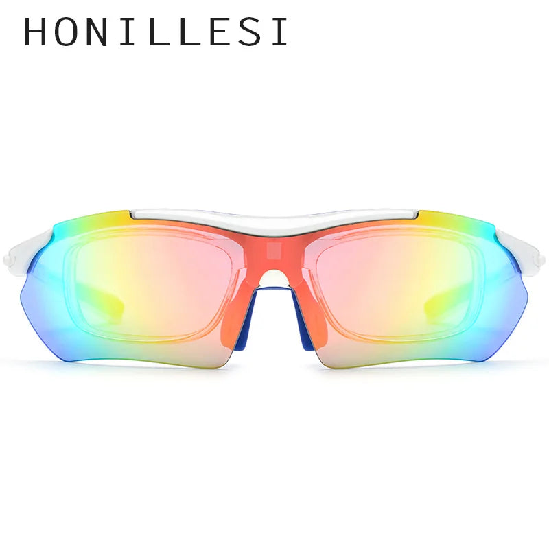 HONILLESI TR90 Polarized Sports Men Sunglasses Sun Glasses Women 2019 New Myopia Optical Goggles Shades 5 Lens 3204