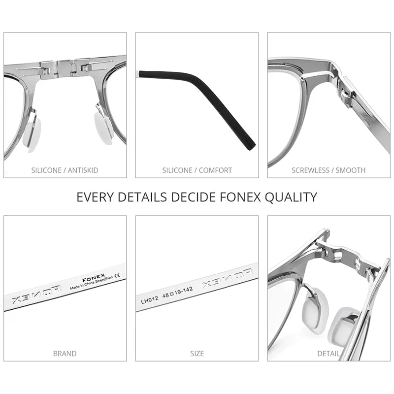 FONEX Folding Reading Glasses Men Women Foldable Presbyopia Reader Diopter glasses Screwless Eyewear