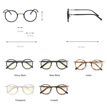 SHAUNA Anti-Blue Light Retro TR90 Women Round Glasses Frame Unique Design Fashion Men Optical Eyeglasses