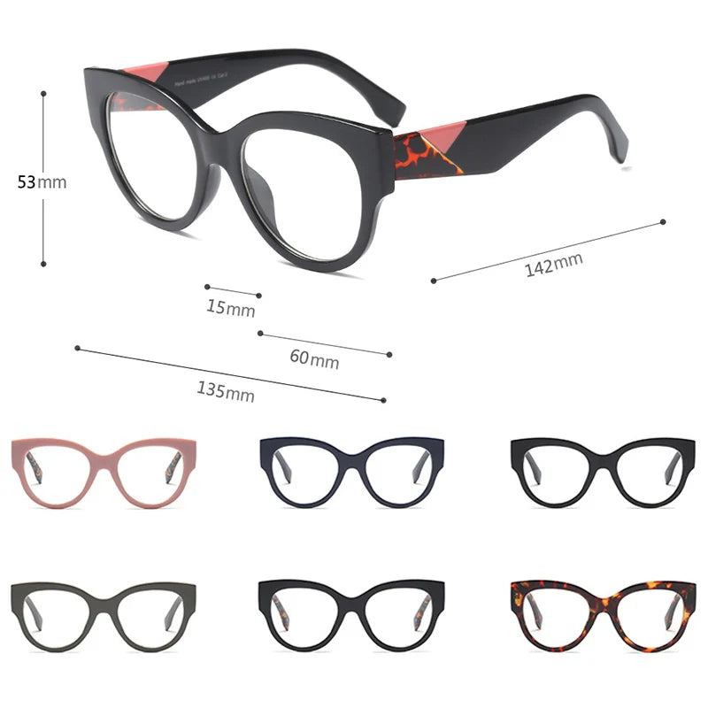 SHAUNA Anti-Blue Light Fashion Mixed Colors Women Eyeglasses Frame Reading Glasses UV400