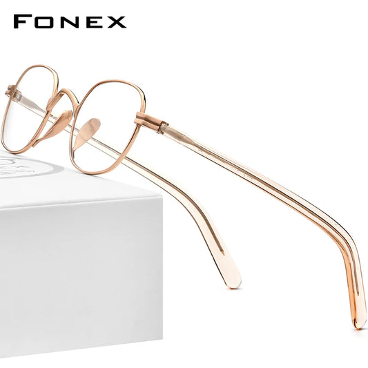 FONEX Pure Titanium Eyeglasses Men Retro Square Glasses Frame Women 2021 New Vintage Eyewear F85675