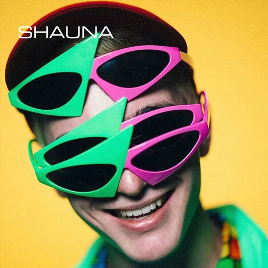 SHAUNA Fashion Christmas Triangle Oval Green Rose Contrast Color Roy Purdy Sunglasses Stage Hip Hop Party Glasses UV400